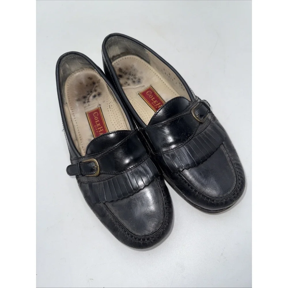 Cole Haan Men's Fringe Black Slip-on Loafer Size 9 D